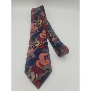 Disney Balancine The Tie Works Vintage Mickey Mouse Blue Graphic Necktie